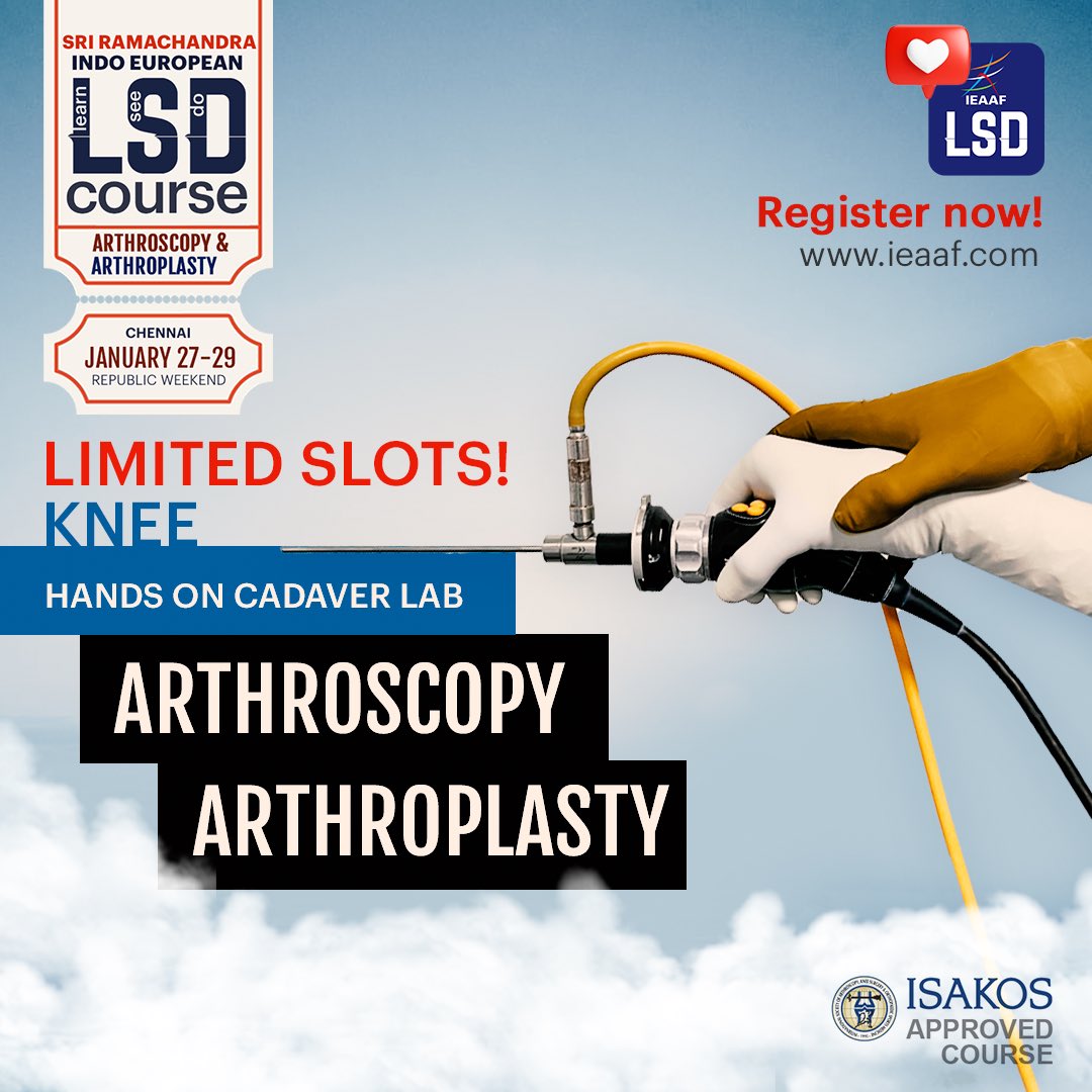 ligamentsurgeon's tweet photo. The best of cadaver arthroscopy training @SRIHER_Official at IEAAF-LSD #arthroscopy #arthroplasty course.
#knee #shoulder #orthotwitter https://t.co/ojfOYaSQdE