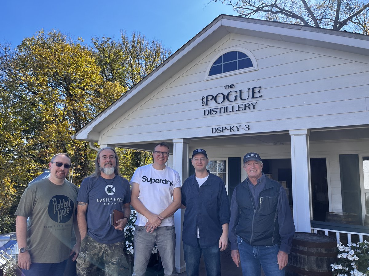 Hanging out with the Pogues! - or the master distillers of Old Pogues Bourbon Distillery in Kentucky. Potent stuff