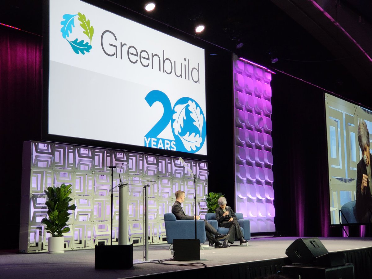 Awesome start to the Day here at Greenbuild where Rachel and Peter Templeton just announced a deeper collaboration with <a href="/USGBC/">USGBC</a> for combined <a href="/LEED/">GBCI North America</a> and <a href="/WELLcertified/">IWBI</a> Certifications huge thank you go out to <a href="/HydesKevin/">Kevin Hydes</a> and <a href="/jasonhartke/">jasonhartke (he/him)</a> for our photos