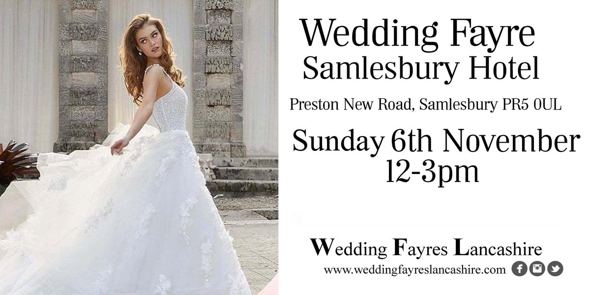weddingfayres (@weddingfayres1) on Twitter photo Wedding Fayre Sunday 6th November 12-3pm
<a href="/SamlesburyHotel/">Samlesbury Hotel</a> @974RockFM <a href="/VisitLancashire/">visitLancashire.com</a>
<a href="/MarketingLancs/">Marketing Lancashire</a> <a href="/BBCLancashire/">BBC Lancashire</a> <a href="/leponline/">Lancashire Post</a>
@THEBEAT999FM <a href="/BrideMagSales/">Bride Magazine - Advertising</a> <a href="/CWM_YNWW/">Your North West Wedding</a>
<a href="/vowsandvenues/">Vows and Venues</a> <a href="/lancstelegraph/">Lancashire Telegraph</a> <a href="/LancWeddings/">Say 'I do' in Lancashire</a> <a href="/countybridesltd/">County Brides</a> Wedding Fayre Sunday 6th November 12-3pm
<a href="/SamlesburyHotel/">Samlesbury Hotel</a> @974RockFM <a href="/VisitLancashire/">visitLancashire.com</a>
<a href="/MarketingLancs/">Marketing Lancashire</a> <a href="/BBCLancashire/">BBC Lancashire</a> <a href="/leponline/">Lancashire Post</a>
@THEBEAT999FM <a href="/BrideMagSales/">Bride Magazine - Advertising</a> <a href="/CWM_YNWW/">Your North West Wedding</a>
<a href="/vowsandvenues/">Vows and Venues</a> <a href="/lancstelegraph/">Lancashire Telegraph</a> <a href="/LancWeddings/">Say 'I do' in Lancashire</a> <a href="/countybridesltd/">County Brides</a>