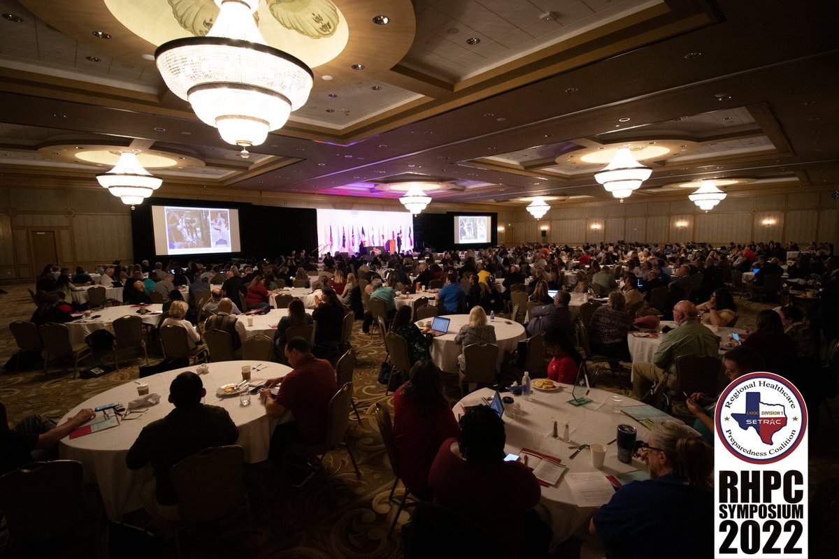 SETRAC_TX's tweet photo. The 2022 Regional Healthcare Preparedness Coalition (RHPC) Symposium is HERE! 
.
It's so so good to see everyone again. Share your photos and tag them with #RHPC2022 so we can all share in on the memories. https://t.co/oPfNdpSD32