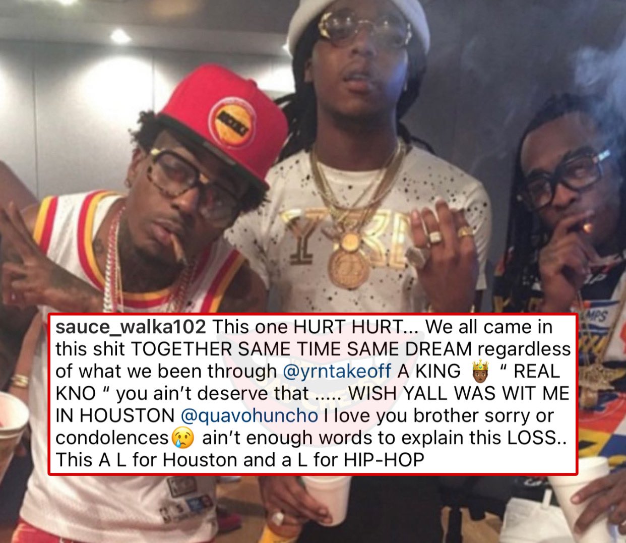 SAY CHEESE! 👄🧀 on Twitter "Sauce Walka speaks out on the Takeoff