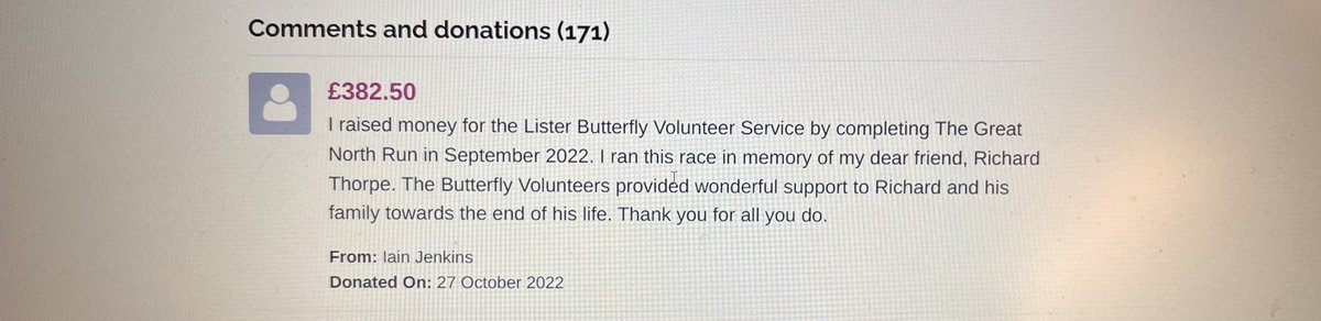 Proud to have completed the Great North Run this year. I have now donated half of the money to the Butterfly Volunteers at Lister Hospital and the other was spent on some lovely books for book corners at my school!