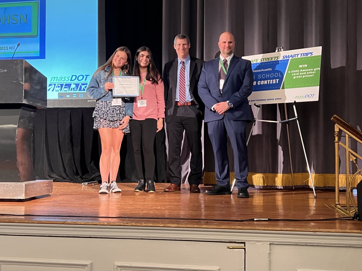 SafeRoutes_MA's tweet photo. Congrats to the Freshman/Sophomore winners of the @massdot #SafeStreetsSmartTrips High School Video Contest! @MaynardSchools @DartmouthHS @newton_ps https://t.co/OlyQtdaZwR