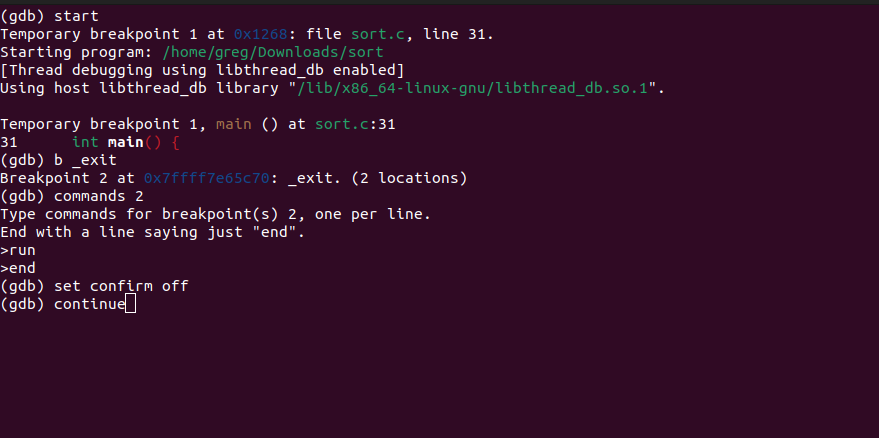 GDB: For bugs that scarcely appear you can use GDB commands to re-run the program until it fails (see screenshot below)
#gdb #gnu #cpp #cplusplus #debugging