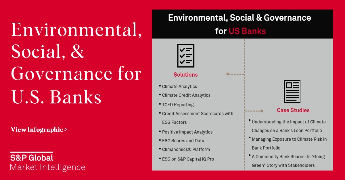 Learn how S&amp;P Global Market Intelligence can help your institution adopt and embed an #ESG strategy. View the infographic to learn about solutions and resources available: ow.ly/ke4650LmYG8