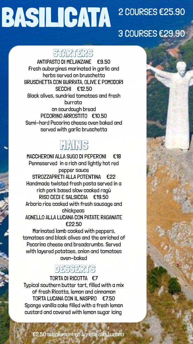 New month for the
"Italian Journey" by Bell Pesto Cafè! 🇮🇹

BASILICATA or LUCANIA....we love it❤️😋