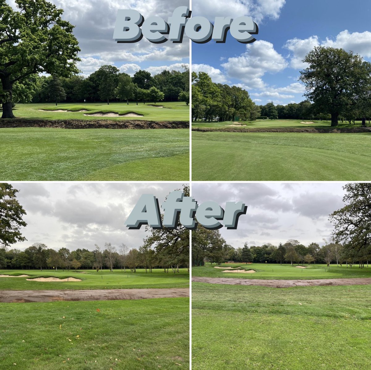 Nice little tidy up of the ditch on the 5th hole increasing site line to the bunkers and green. Taking off the top of the ditch and will be bringing the approach back towards the ditch on the green side. #ditch #works #golf #fulwell #construction #project <a href="/BlinderBunker/">Profusion & Blinder</a>