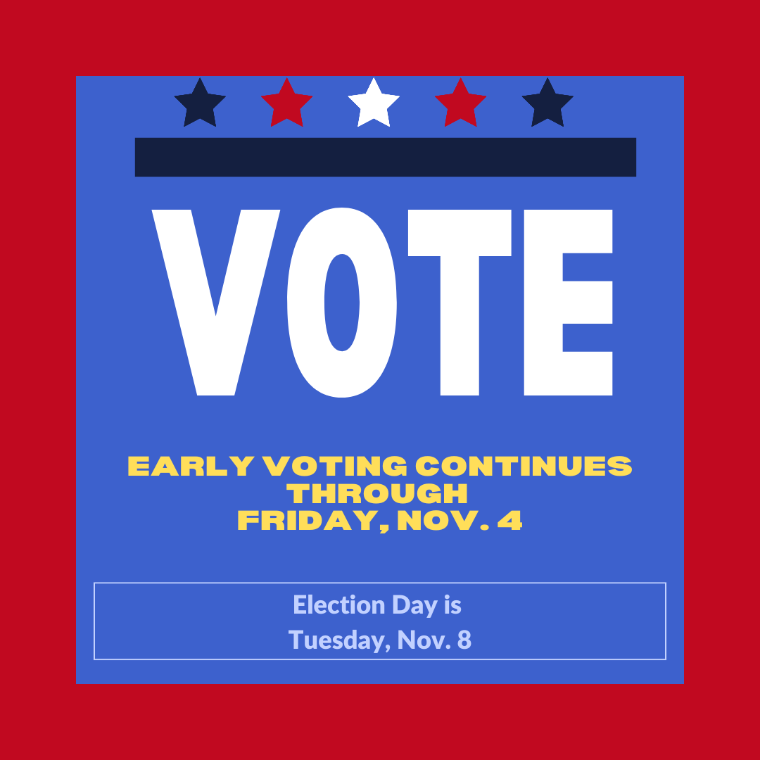 uiweccl's tweet photo. Early voting continues through Friday, Nov. 4! More info, https://t.co/zbkJyE4ZF4 https://t.co/DOc8uE5zIg