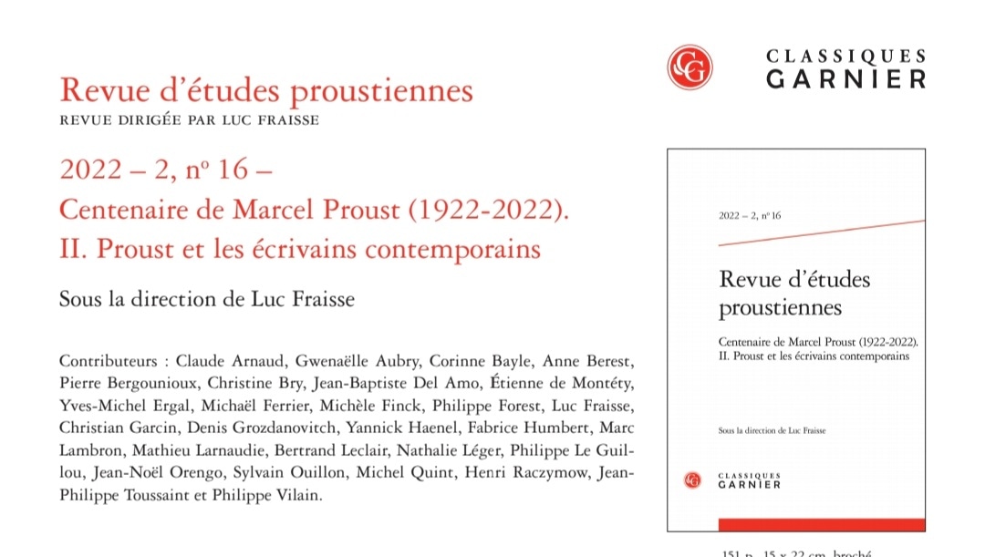 PhilippeVilain1's tweet photo. Très heureux d'avoir collaboré à l'écriture de ce numéro spécial sur Proust https://t.co/eVBuJe2i5D