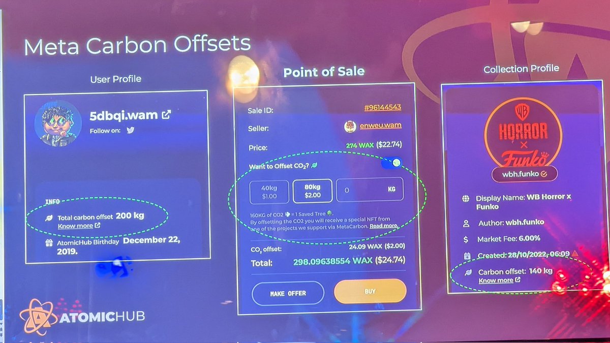 Soon <a href="/WAX_io/">WAX</a> transactions can be carbon negative rather than just carbon neutral (via <a href="/AtomicHub/">AtomicHub</a>)

♻️♻️♻️

#AtomicHubLive #waxwednesday #waxfam #nfts #CleanNFT