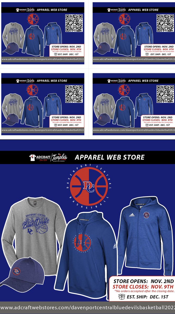Basketball season is just around the corner! Gear up now and show your support for the guys as they look to earn the tenth state championship in school history! adcraftwebstores.com/davenportcentr…