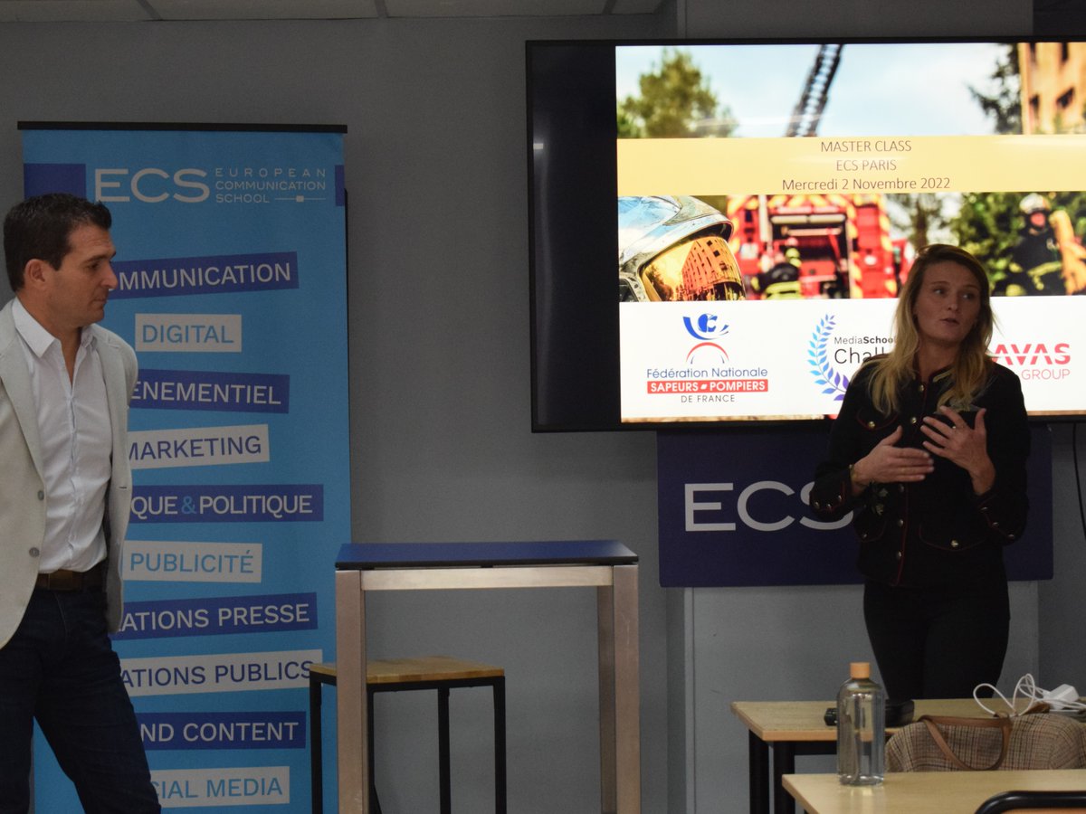 ECSParis's tweet photo. [Master Class]
Nous avons été ravis de recevoir à nouveau @EBrocardi, Directeur de la Communication chez @PompiersF et Porte-parole des sapeurs-pompiers de France. Il est intervenu ce matin auprès des étudiants en #CommunicationGlobale. #TeamECS https://t.co/b172q9hK3U