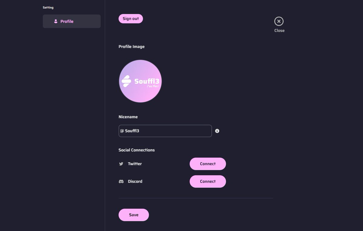 You may have seen something new here. 👀
Come and experience new features! Now you can register nickname, link twitter and discord.