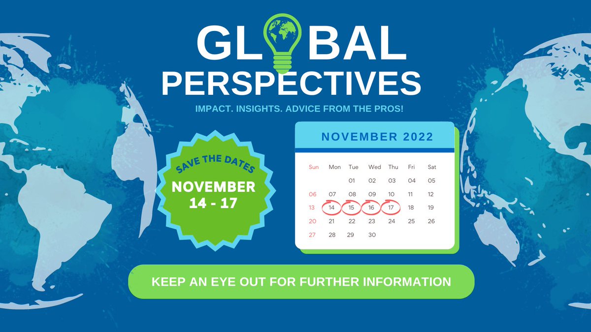 Hello Yoties!! 
Would you like to have a better #globalmindset &amp; apply it to your career or life? 🤔🌎
Save the Dates: Nov. 14 - 17 Join us in celebration of  "International Education Week" &amp; strengthen your #globalperspective 
#csusb #coyotesgoglobal #csusbcgm