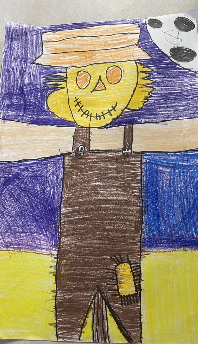 MsBoylanArt's tweet photo. 1st and 2nd Grade are finishing up Scarecrows! https://t.co/aeLnKrvOww