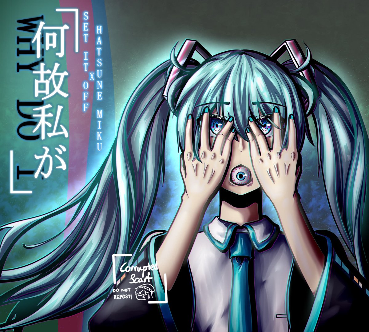 Loved the collab between <a href="/SetItOff/">Set It Off</a> &amp; Hatsune Miku! Been scared to make fanart but I feel compelled to this time!

#art #ArtistOnTwitter #HatsuneMiku #setitoffband