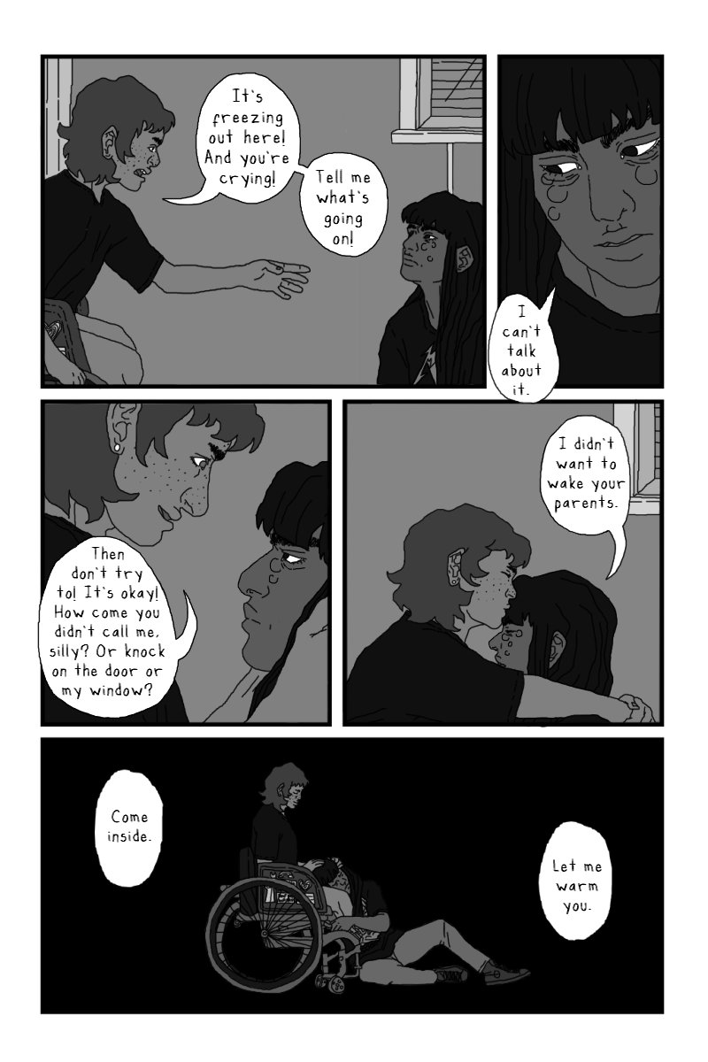 HELLO!! PROMO TIME!! my name is nico and i'm a comic artist!! i like to make up stories about transgay people being insane and sexy and covered in blood and thinking about revenge and also being sad sometimes. so give me a follow if that's the kind of thing that you're into.