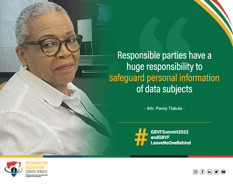 When authorised and in possession of personal information, responsible parties have a duty to take every precaution to keep such information safe.

#GBVFSummit2022 🇿🇦
#endGBVF 
#POPIA #PAIA
#LeaveNoOneBehind