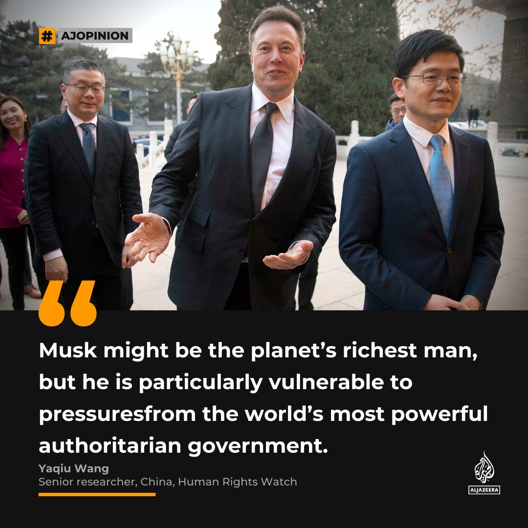 Why Twitter under Elon Musk is good news for China’s rulers.

— #AJOpinion by Yaqiu Wang ➡️ aje.io/f2k7hk