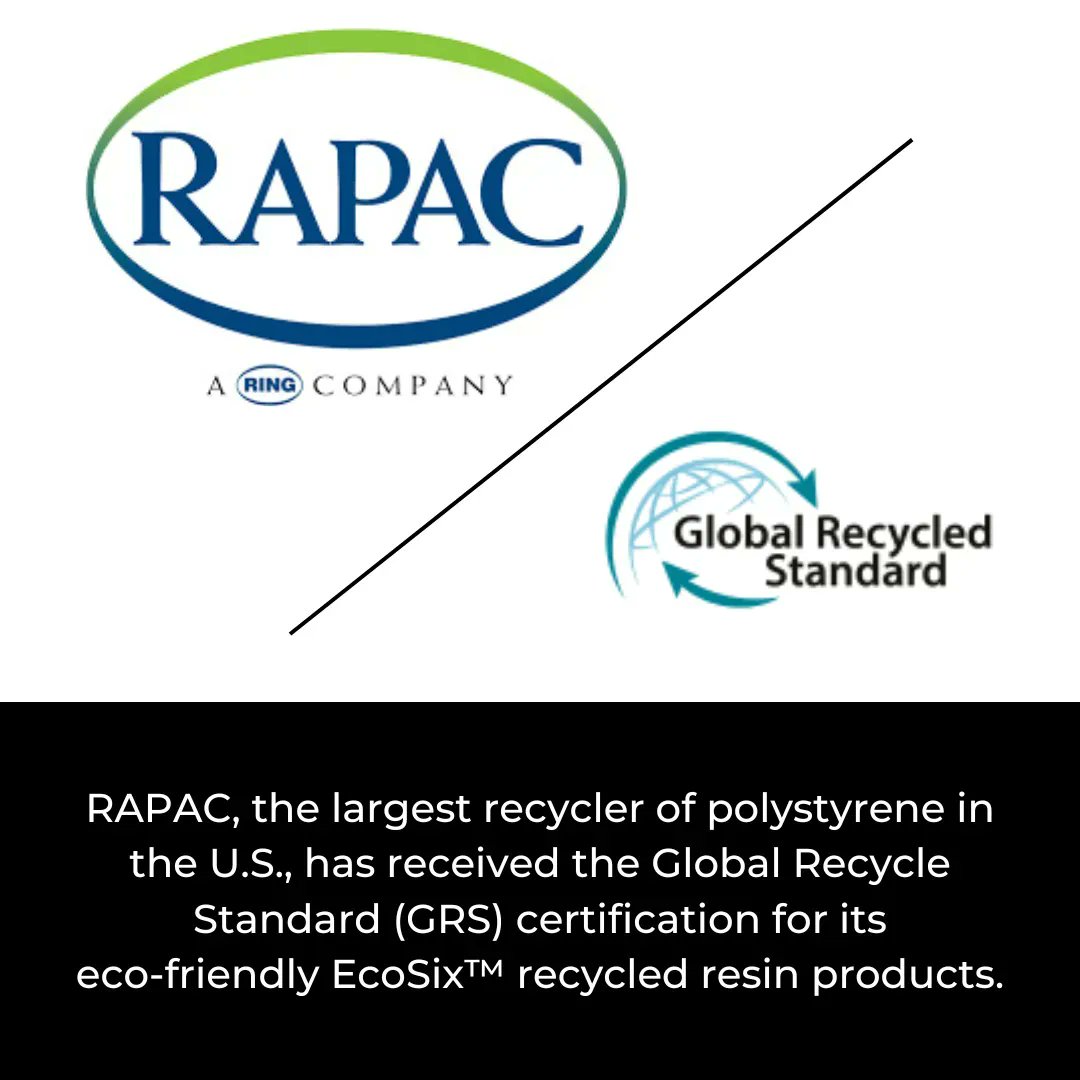We're thrilled to announce that RAPAC, Ring's sister company, has received a Global Recycle Standard certification from <a href="/Control__Union/">Control Union</a> for its eco-friendly EcoSix™ recycled resin products. This further solidifies our shared commitment to #sustainability: buff.ly/3SPNQYR