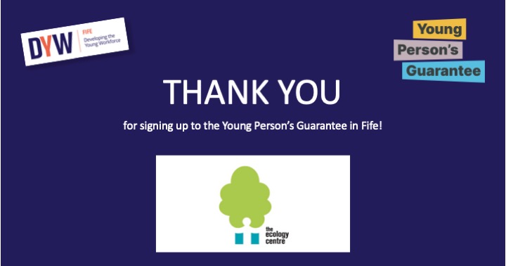 THANK YOU | A huge thank you to <a href="/TheEcology_1/">The Ecology Centre</a> for signing up to the Young Person’s Guarantee! The YPG connects every young person in Scotland to job opportunities, apprenticeships, training &amp; further education! Sign your business up by contacting amandaliddell@fifechamber.co.uk