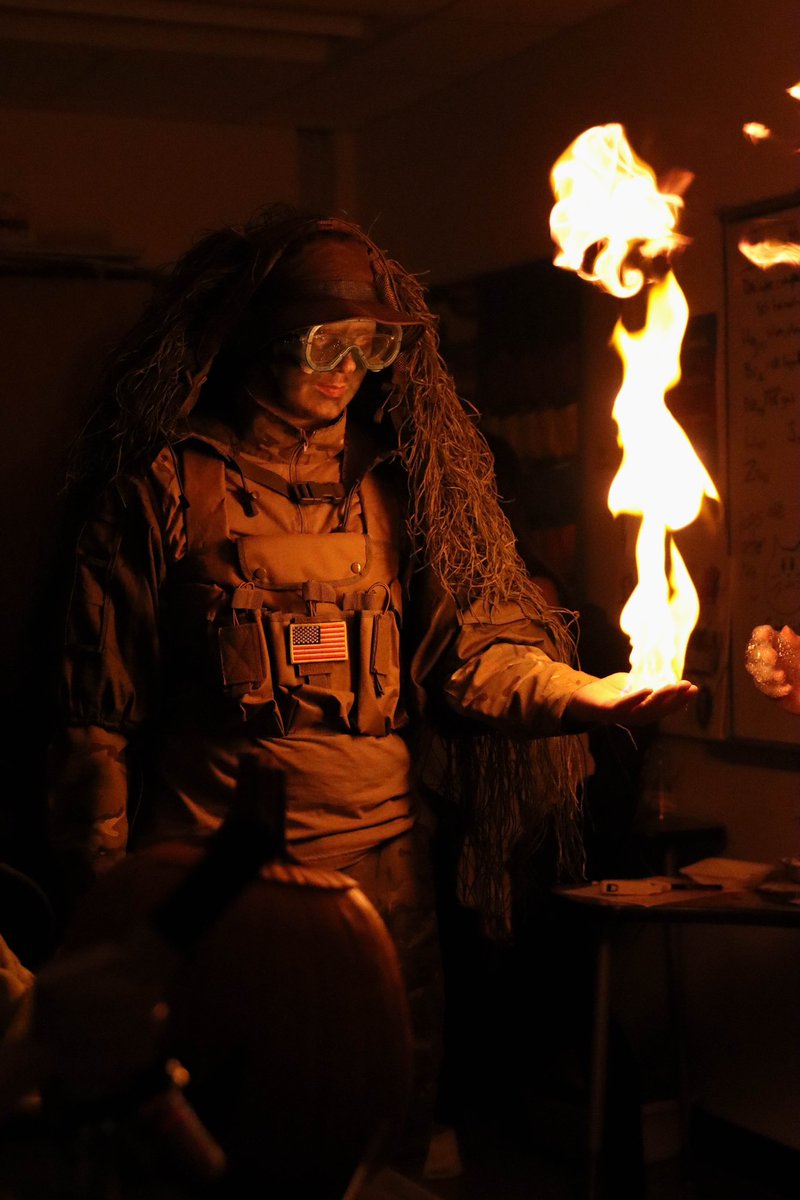 manestreamnews's tweet image. Photo of the Week: Participating in a Halloween forensics lab, senior Damien Filing experiment with dish soap, chemicals, and fire. Photo by Brenda Reyes.