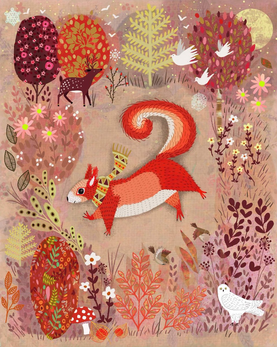 Autumn colours, autumn squirrel 🍂🍁❤️🐿️🌻 #artagency #artlicensing #illustration #womenwhoillustrate #carddesigner #cardillustration #cardillustrator #kidslitart #kidslitartist #artdirector #artagency #artistseekingrepresentation