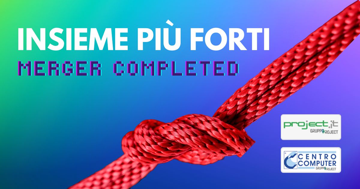 🚀È ufficiale! A partire da ieri, 1/11/22, è completata l’incorporazione di CENTRO COMPUTER SPA all’interno di Project Informatica. L’operazione consolida l’esperienza trentennale di due importanti realtà del settore ICT italiani e con elevate competenze.
bit.ly/3U1gqYE
