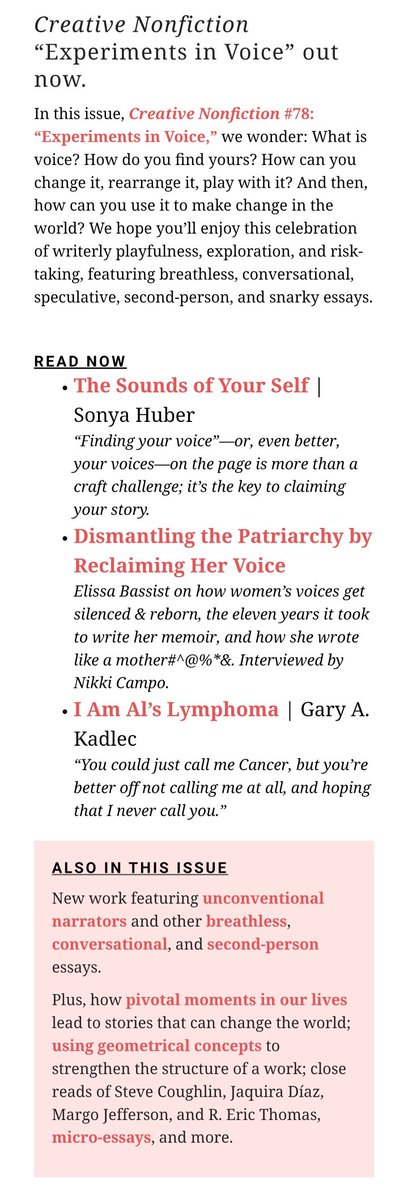 Check out Creative Nonfiction Issue 78!creativenonfiction.org/magazine/