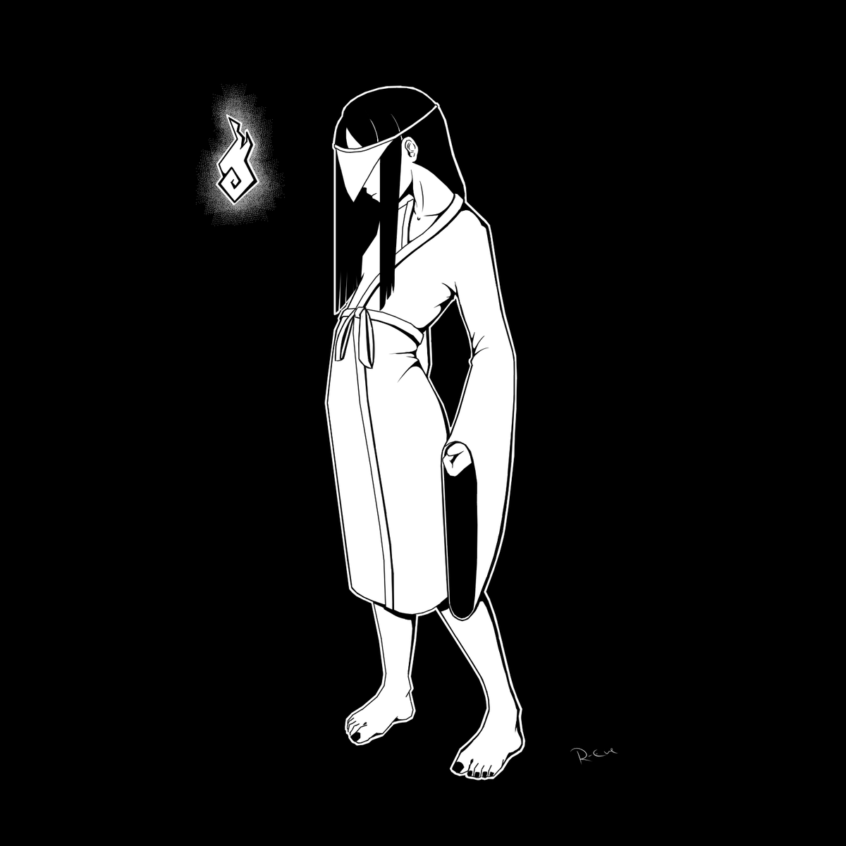 昔のです.
An old one. 

 #blackandwhite #girl #絵