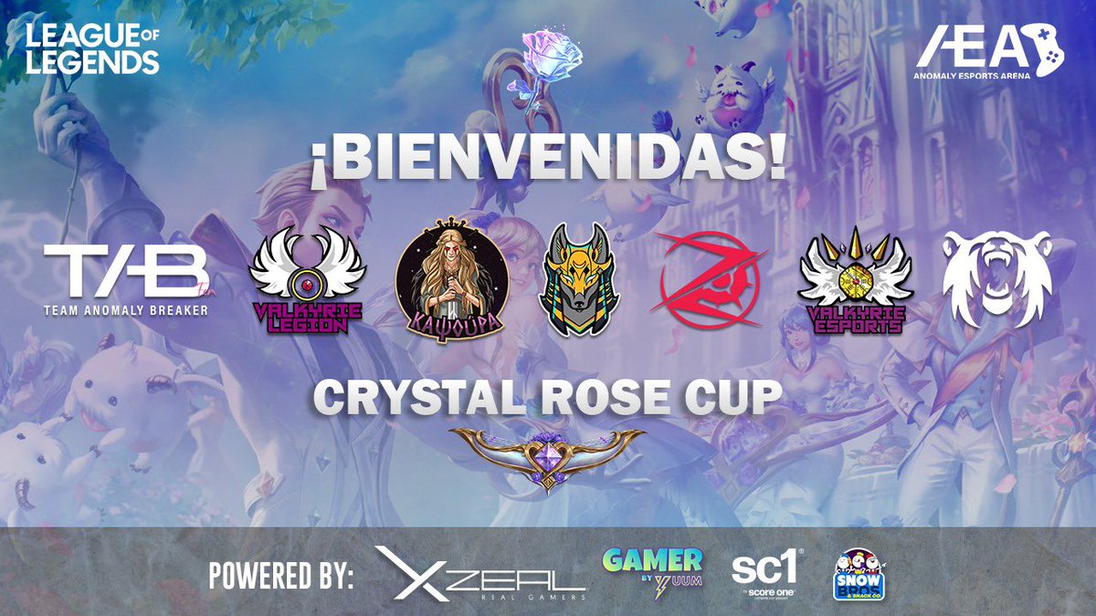 Estas son las escuadras que competirán en nuestro primer torneo femenil en la Anomaly Esports Arena 🔥🌹

Le damos la bienvenida a la “Crystal Rose Cup” a: 

<a href="/TAB_Anomaly/">Team Anomaly Breaker 🇲🇽</a> 
<a href="/Vlk_Esports/">Valkyrie Esports</a> 
@KapsouraEsports 
<a href="/AnubisEsFem/">Anubis Esports Femenil</a> 
<a href="/ZenithEsportsCO/">Zenith Esports</a> 
@PLSesportsMX 

#AEA <a href="/XZEAL_GAMING/">Xzeal</a> 🫡🔥