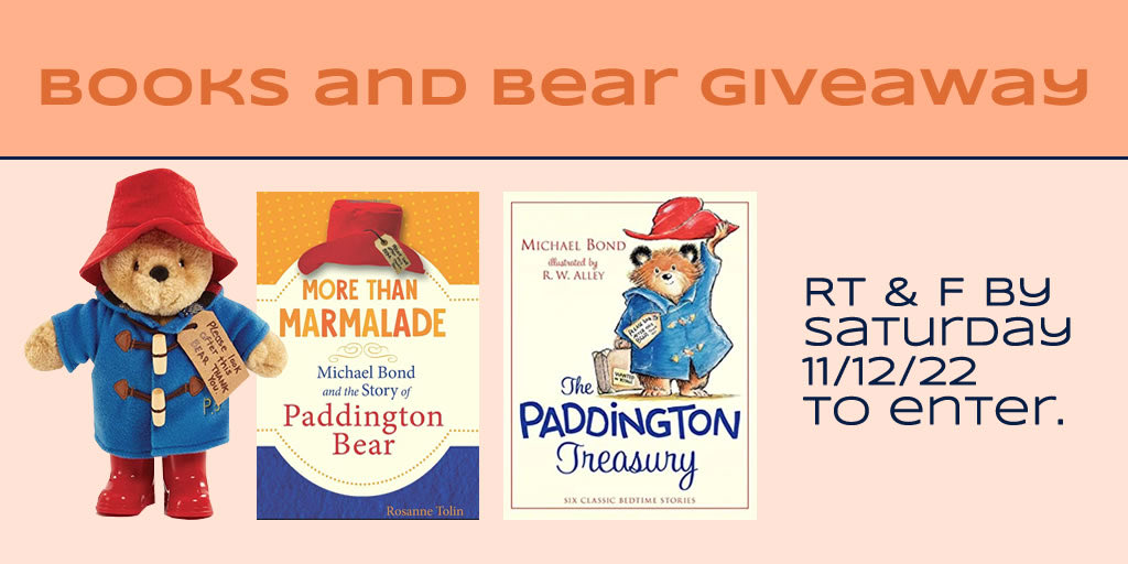 #Paddington 🐻 fans, I’m doing another #giveaway! My MG biography of #MichaelBond, plus a Paddington story collection and a plush stuffed bear will be sent to one lucky winner.📚🌟Just RT &amp; F to enter!❤️
#MG #librarians #teachers #kidlit
