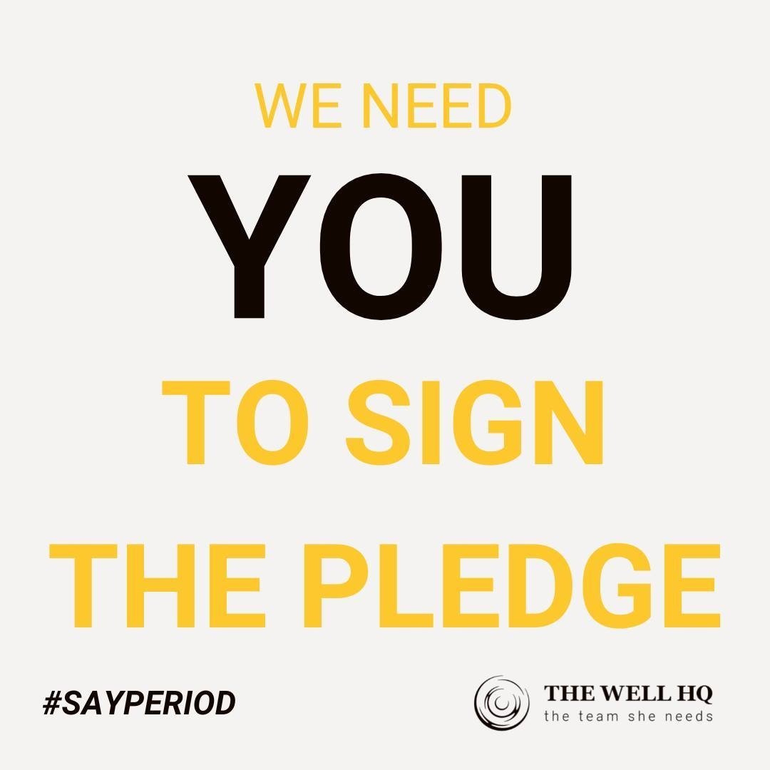 Join some of the best elite athletes who have pledged already by helping <a href="/thewellhq/">thewellhq</a> make change happen without money or time.

They just want you to commit to #sayperiod 
1. Head to their website 
2. sign up to the pledge 
3. #sayperiod instead of using euphemisms.