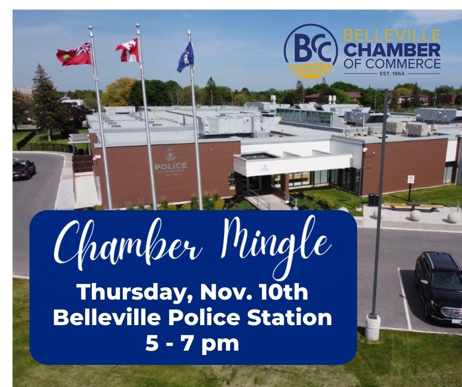 We are excited to invite Chamber members and their guest to join our hosts <a href="/BLVLPolice/">Belleville Police Service</a> next Thurs Nov. 10 for a mingle.  Get behind the scenes, meet the Chief, while connecting with local business.  REGISTER HERE.  business.bellevillechamber.ca/events/details…
