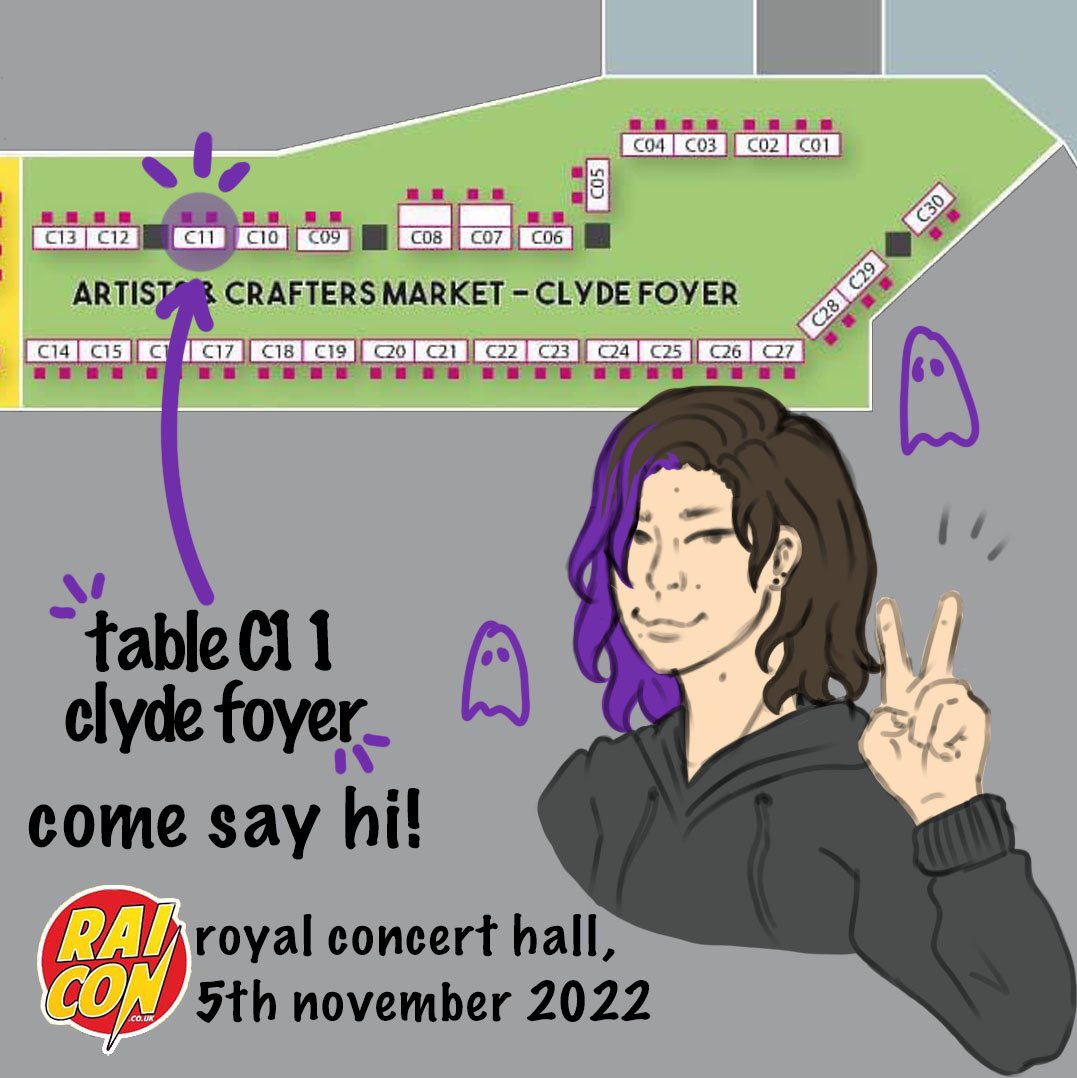 I’ll be at raicon this weekend!

first time having a table and I’m lucky to be next to my lovely friend @AllieIllustrate !