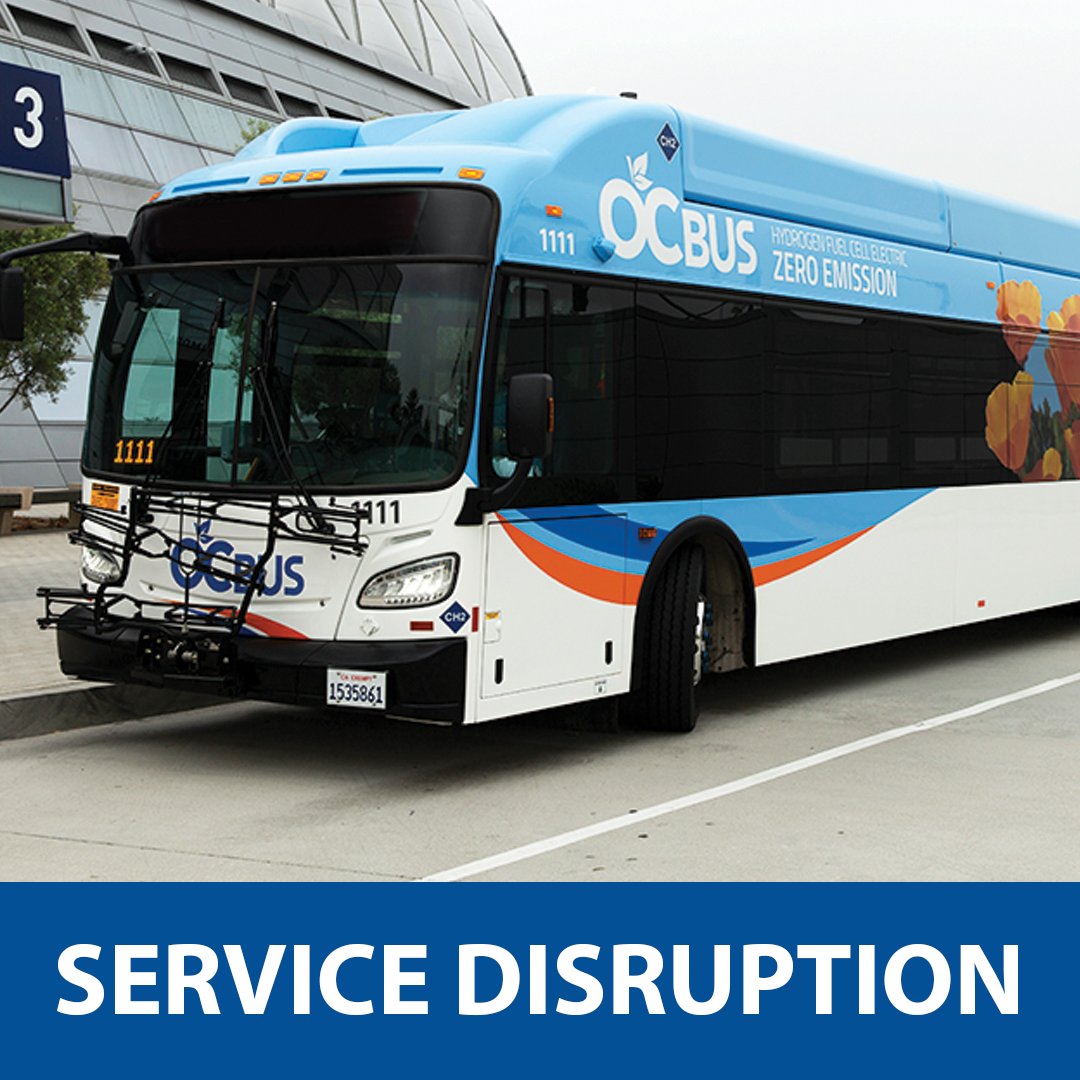 There may be disruptions in OC Bus service as soon as 4 p.m. today, Wed. 11/2, and NO OC BUS SERVICE tomorrow, Thurs, 11/3 at least through Sun, 11/6., due to a maintenance employees’ strike. Riders should plan alternate ways to travel. bit.ly/3zEBpZ7