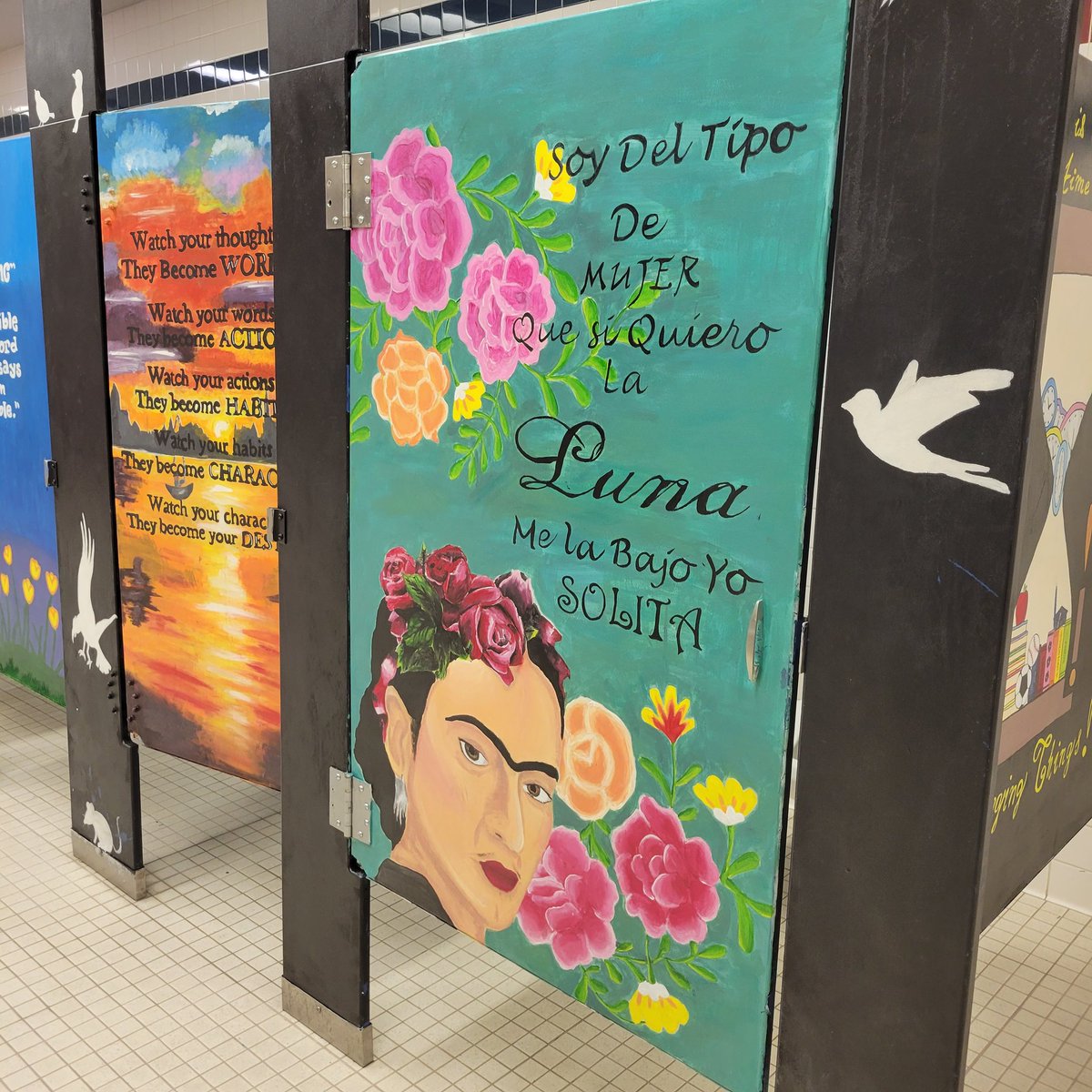 Bathroom Inspiration! I love the artwork in the bathrooms on the Hill. Quotes to live by. <a href="/FHH_FalconFury/">FHCHS</a> <a href="/pbcsd/">The School District of Palm Beach County</a>