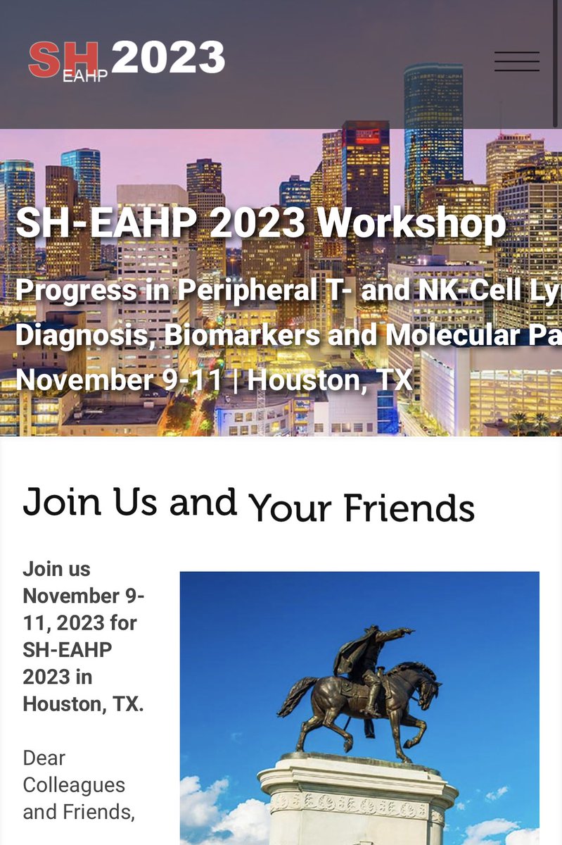 Rashmi Kanagal-Shamanna, MD (@kanagalshamanna) on Twitter photo Case submission for the SH-EAHP <a href="/SocforHemepath/">SocforHemepath</a> Workshop 2023 is now open!
Link: society-for-hematopathology.org/2023/index.php
➡️ Looking for “T & NK-cell lymphomas”
✨Don’t forget to include unstained sections, we will select a subset for genomic profiling to provide molecular 🧬classification. Case submission for the SH-EAHP <a href="/SocforHemepath/">SocforHemepath</a> Workshop 2023 is now open!
Link: society-for-hematopathology.org/2023/index.php
➡️ Looking for “T & NK-cell lymphomas”
✨Don’t forget to include unstained sections, we will select a subset for genomic profiling to provide molecular 🧬classification.