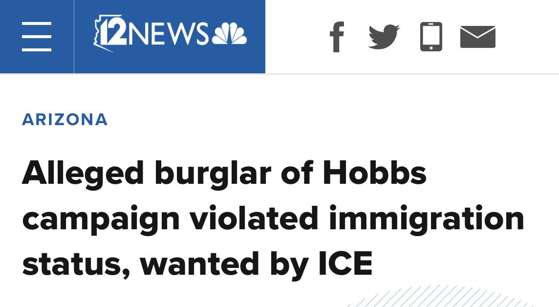 Remember when @katiehobbs accused me of orchestrating a Watergate-style break-in of her campaign office? Well, it turns out it was a repeat-criminal here in our country illegally. RETWEET THIS. People must know.