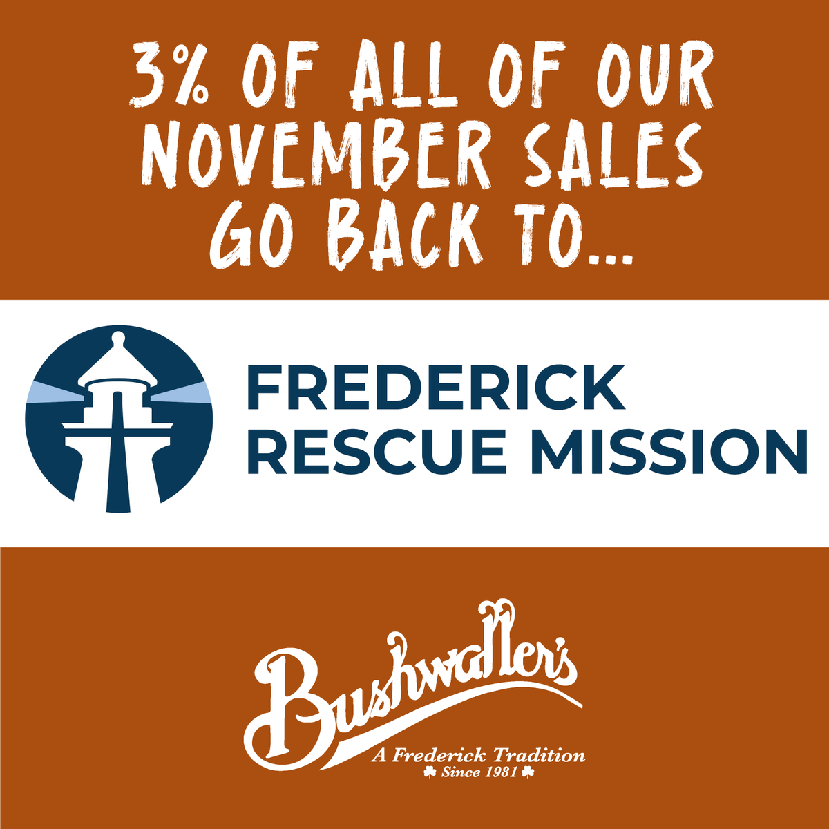 FRM_mission's tweet photo. Thanks to Bushwaller's for your generous support of our community through the Mission! They are at 209 N Market St. in Frederick.
#frederickmd #frederickmaryland #frederickcounty #downtownfrederick #frederickcommunity https://t.co/ELnxvThG9S