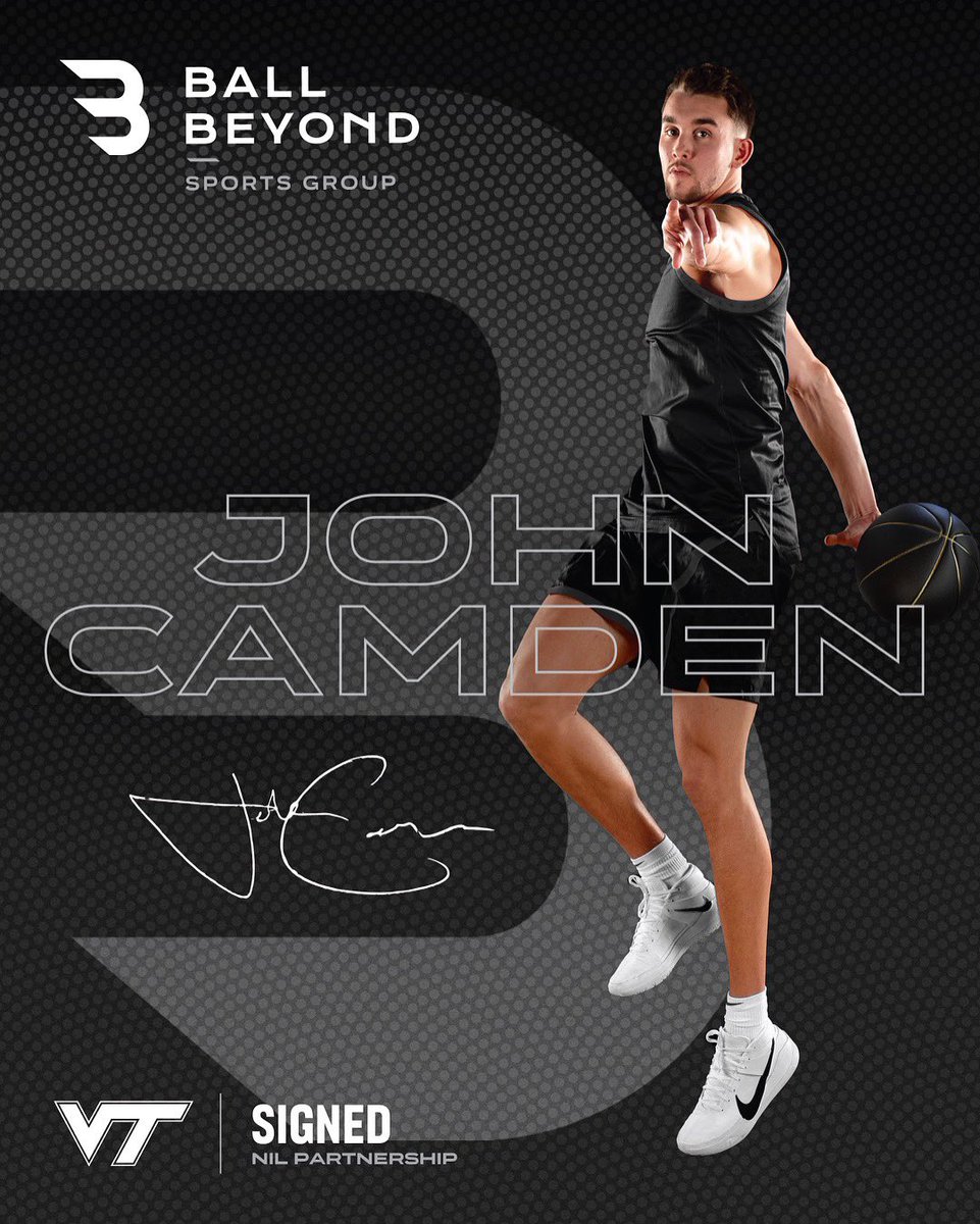 ballbeyondsprts's tweet photo. Excited to Welcome Home 6'8 Freshmen forward @c3mden @HokiesMBB to Ball Beyond Sports Group for his NIL representation. Let's build!
#ballbeyondsportsgroup #ballbeyond #NIL #johncamden #ACC #rise #virginiatechbasketball #virginiatech #loyalty #family https://t.co/vq5W5wj3nf