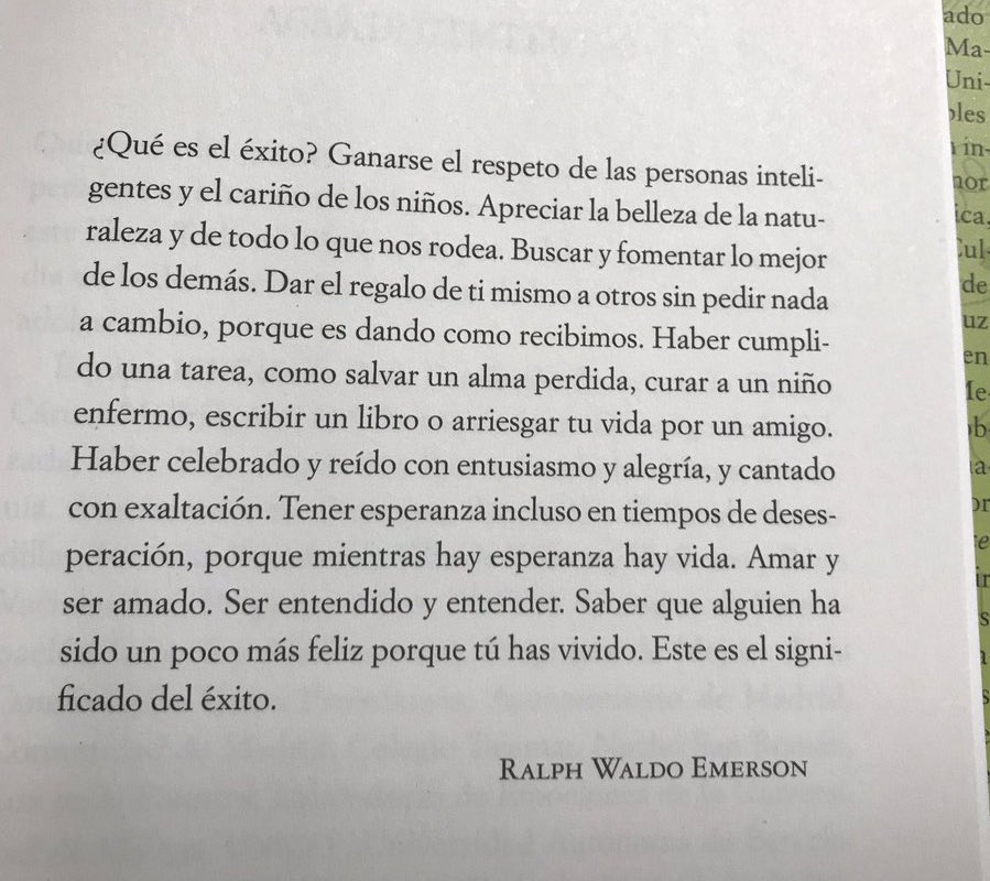 maria_mimia's tweet photo. Nos han inculcado tantas ideas erradas de que es ser “exitoso”, que olvidamos las cosas que son verdaderamente importantes. Sobre lo que significa el éxito, esta es una gran definición de Ralph Waldo Emerson https://t.co/X18Erymv9j