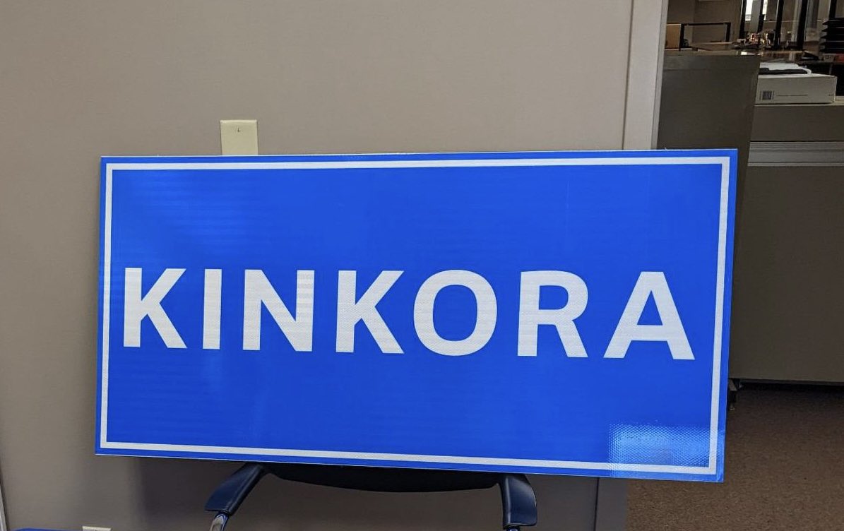 AmandaBrodhagen's tweet photo. The signs for the hamlet of Kinkora in #ElliceWard have arrived! 🥳

@pertheast Public Works Department hopes to install them sometime next week. Kinkora hamlet is best known for the the 140 year old Catholic Church which is a landmark in Perth County. #ruralon https://t.co/XS53lcVzDU