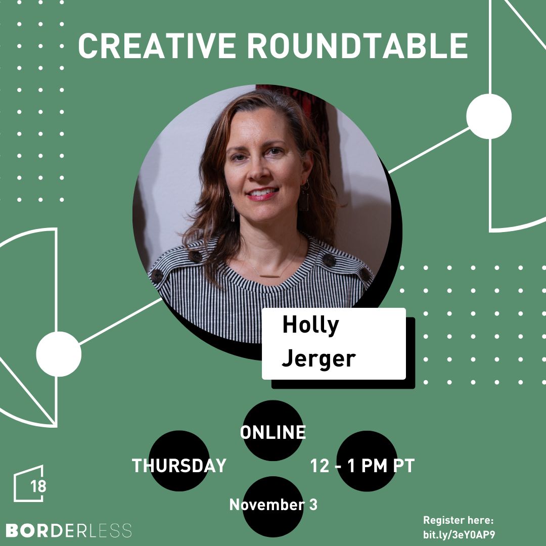 See you Thursday for Creative Roundtable: Holly Jerger!

Holly Jerger (she/her) is the senior exhibitions curator at Craft Contemporary in Los Angeles. 

This virtual program is for artists in residence at 18th Street Arts Center and Borderless members.