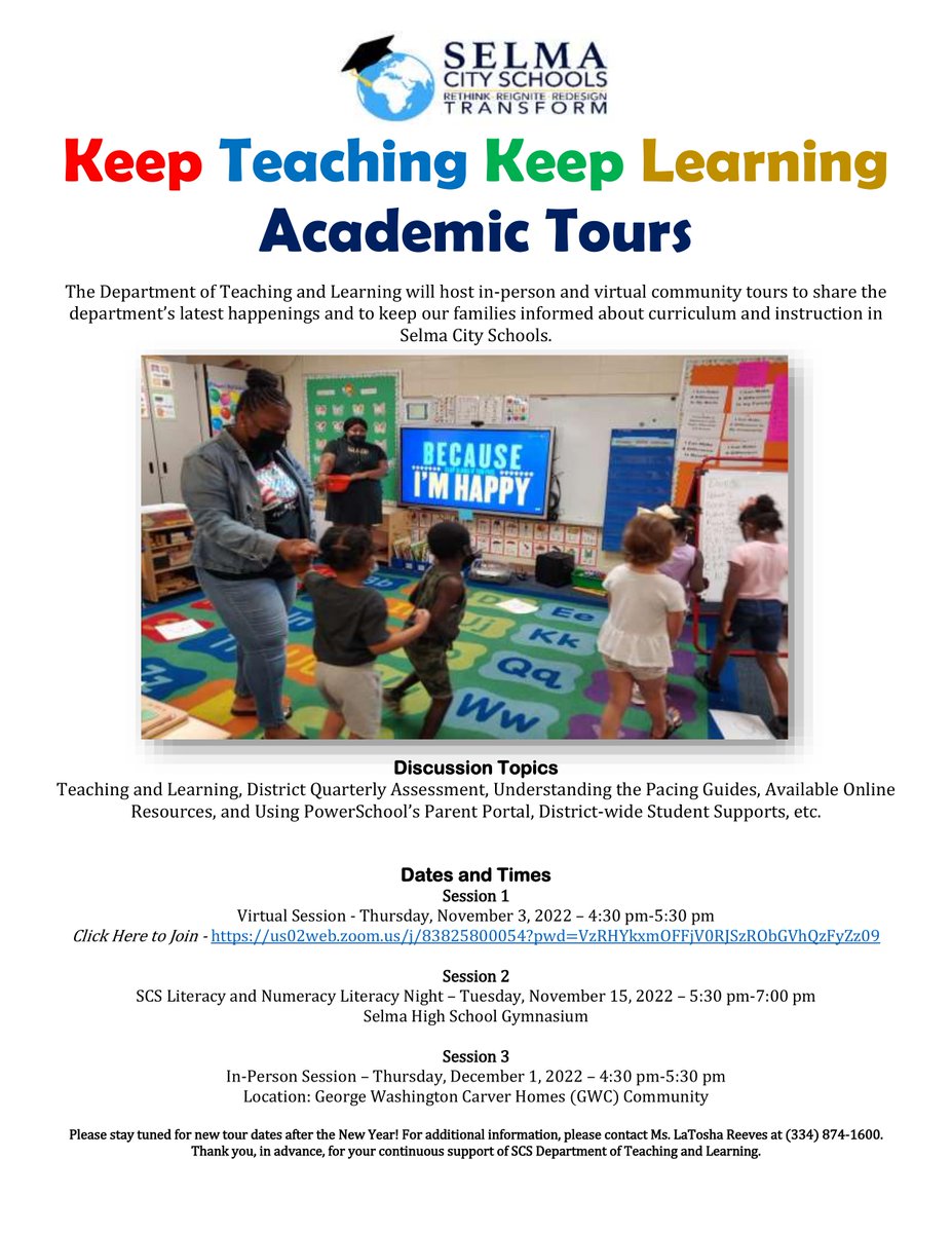 Parents, here is a GREAT opportunity for you to get more involved in your children's education and see first-hand what they are learning daily. 

There will be a VIRTUAL session tomorrow (Thursday) from 4:30-5:30 p.m. Click the link to attend.  
us02web.zoom.us/j/83825800054?…