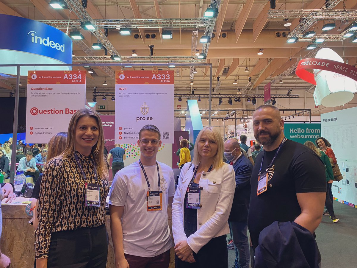 SRBinPortugal's tweet photo. Onze start-ups da Sérvia 🇷🇸 marcam presença na @Websummit deste ano. No primeiro dia da Web Summit visitámos algumas delas #Teamsy #Pro_Se. Desejamos-lhes muito sucesso no seu trabalho 🤝 https://t.co/bpqE4OXHE2