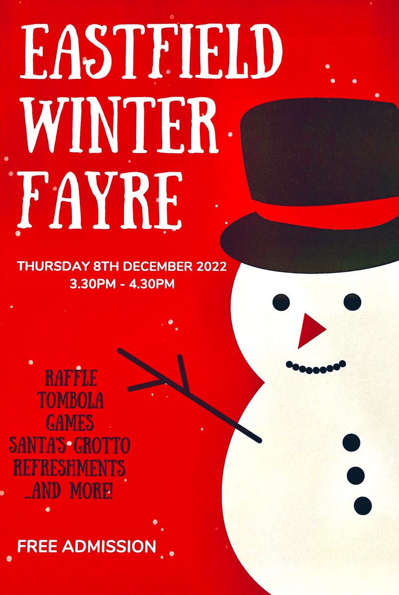 EPS_MsRanyard's tweet photo. **Save the date!** Our Eastfield Winter Fayre will be on Thursday 8th December!🎄⛄️🎅 @Eastfield_EN3 https://t.co/HkkxOuEHnC