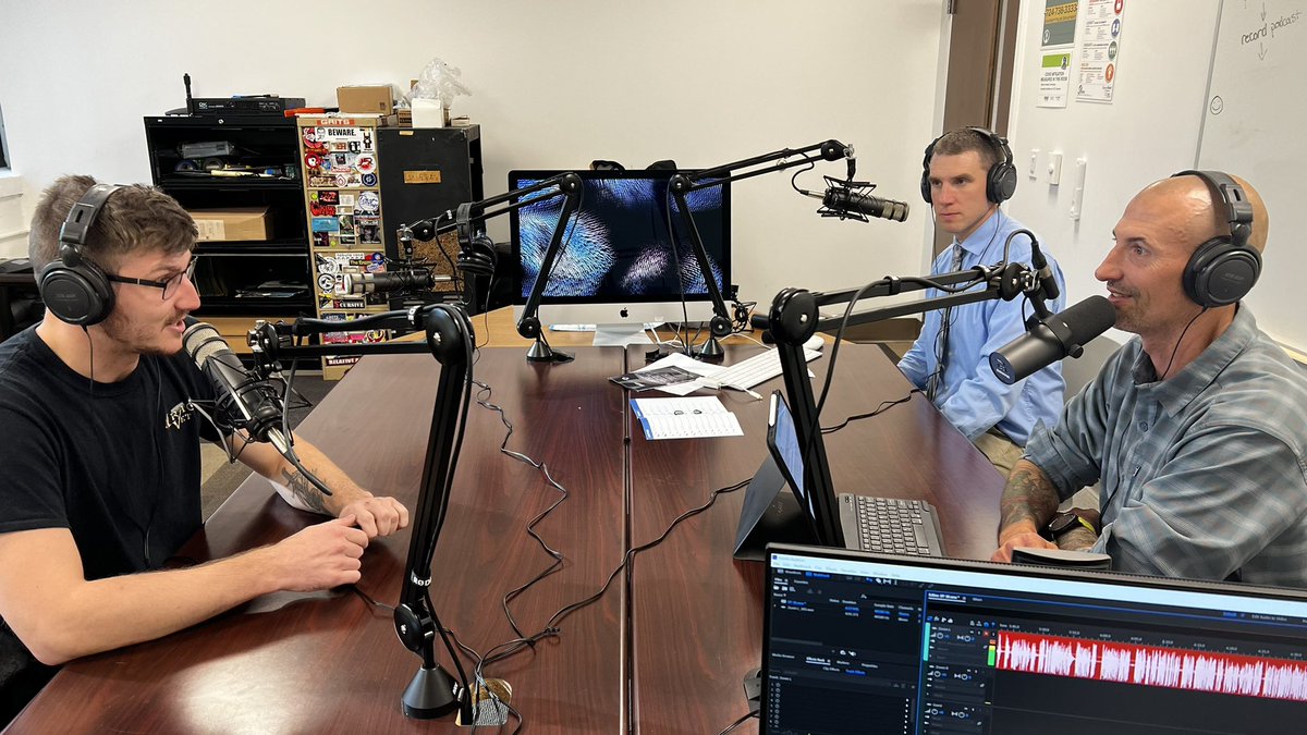 ImDrArtman's tweet photo. First Hello, SRU recording in the new @wsrufm podcast studio! @justinzackal @srucomm @slipperyrocku https://t.co/15hfyp2K6T