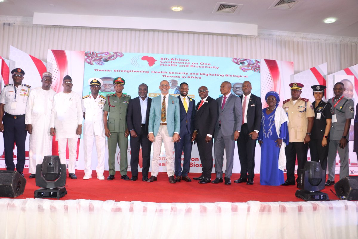 LSMOH's tweet photo. Today, the 8th African Conference on One Health &amp; Biosecurity, chaired by @jidesanwoolu kicked off with an Opening Ceremony attended by Health, Environment &amp; Security experts as well as policy makers, deans of the diplomatic corps, emergency responders, journalists &amp; researchers. https://t.co/KjHxhKRDhx